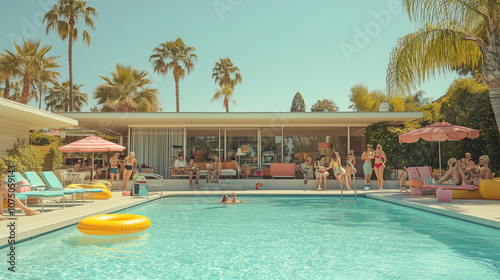 Pool Party Vintage dans une Maison de Los Angeles Années 60
