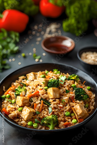 Vibrant Vegetable Fried Rice with Tofu