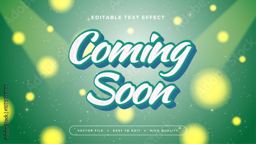 Yellow White and Green Coming Soon 3d Editable Text Effect - Font Style