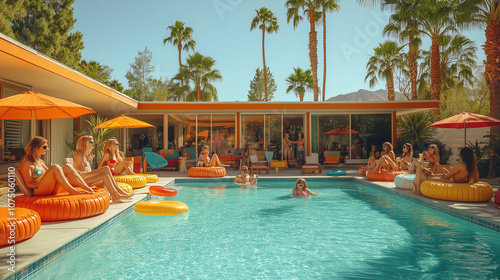 Pool Party Vintage dans une Maison de Los Angeles Années 60