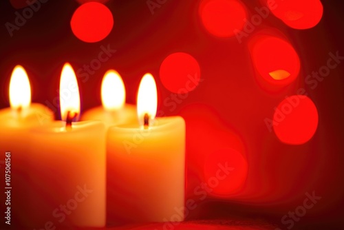 Glowing Candles Creating Festive Holiday Ambiance