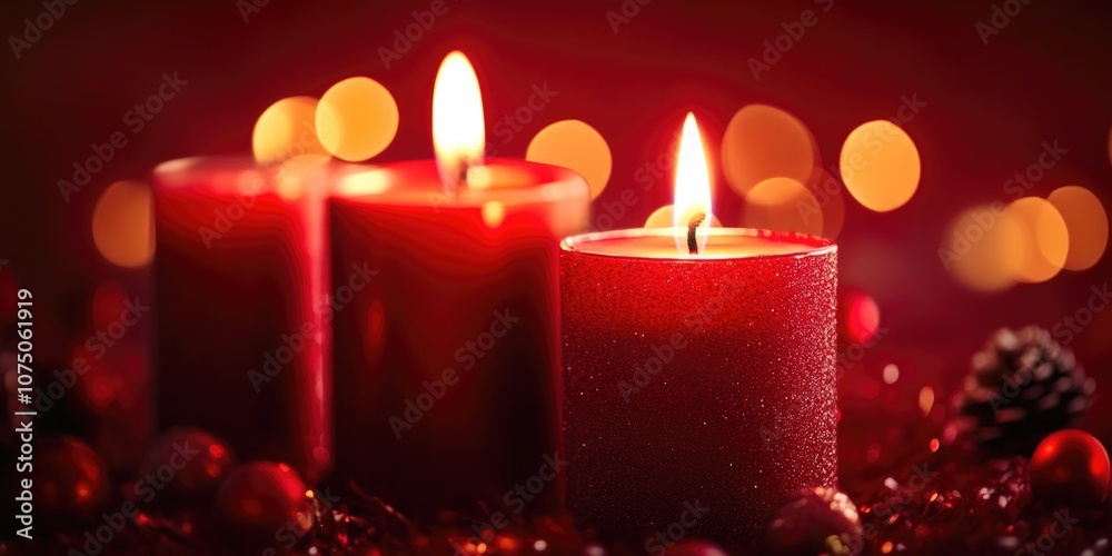 Softly Lit Christmas Candles for a Cozy Holiday Atmosphere Softly Lit Christmas Candles for a Cozy Holiday Atmosphere