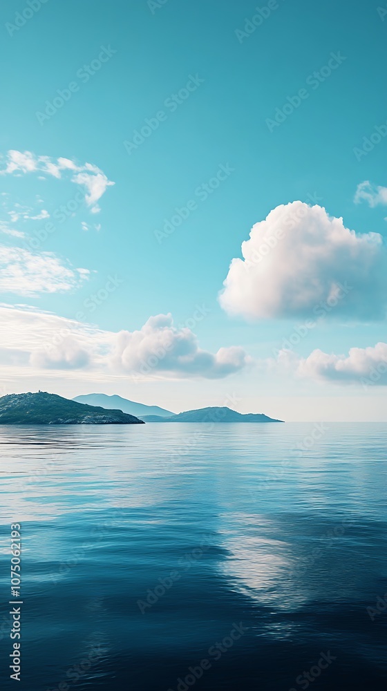 Serene Seascape with Cloudy Sky Serene Seascape with Cloudy Sky