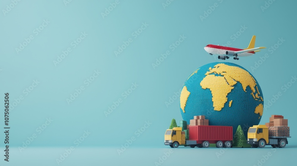 Obraz premium Global transportation and logistics solutions delivering efficient services worldwide