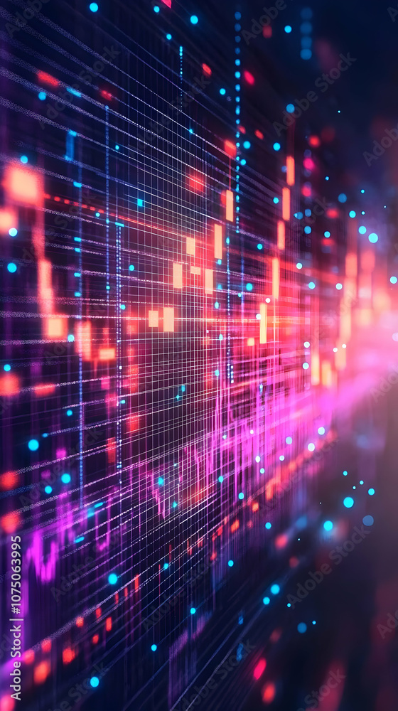 Obraz premium Abstract Background - Digital Grid Data Stream