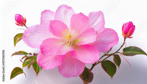 Pansy pink on white background isolated. Beautiful flower.