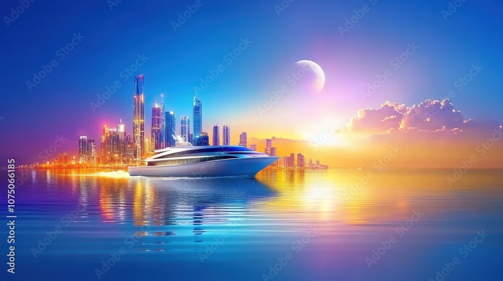 High-tech city with efficient transit, solar panels on every building, sustainable energy High-tech city with efficient transit, solar panels on every building, sustainable energy