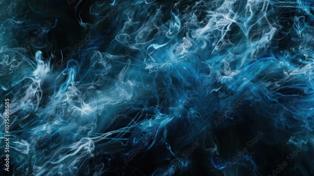 Obraz premium Abstract Blue and White Smoke Swirls