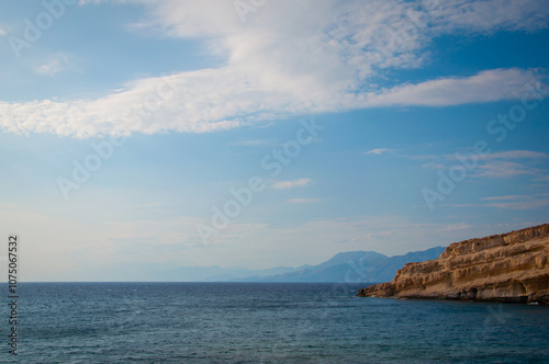 the hippie city of Matala, sea, rocks, Greece