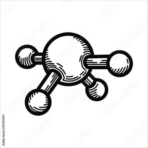Molecular structure seesaw sketch drawing illustration artwork