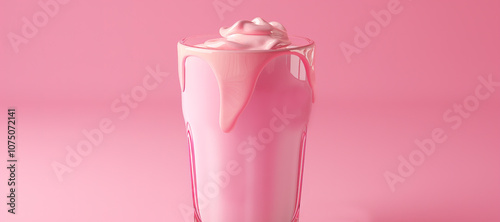 strawberry milk in a glass, splash 4