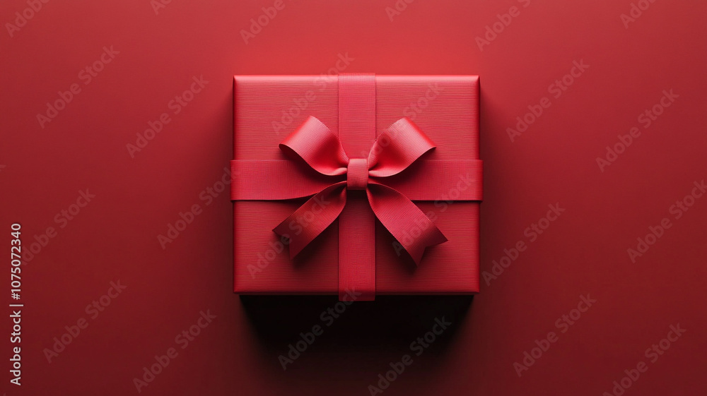 red gift box on a red background. red gift box on a red background.