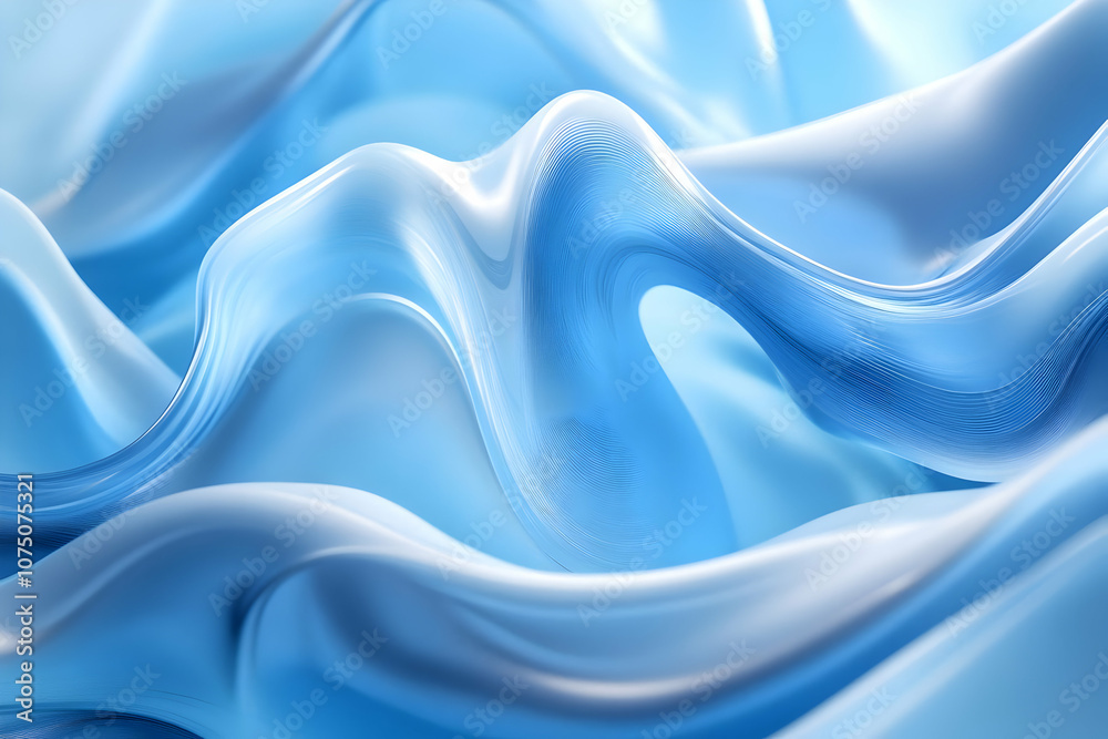Obraz premium Abstract Background - 3D Blue Flowing Waves