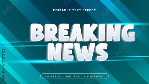 Blue And White Breaking News 3d Editable Text Effect - Font Style