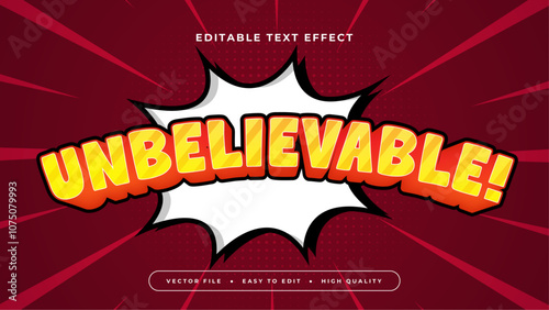 Red Yellow And White Unbelivable 3d Editable Text Effect - Font Style