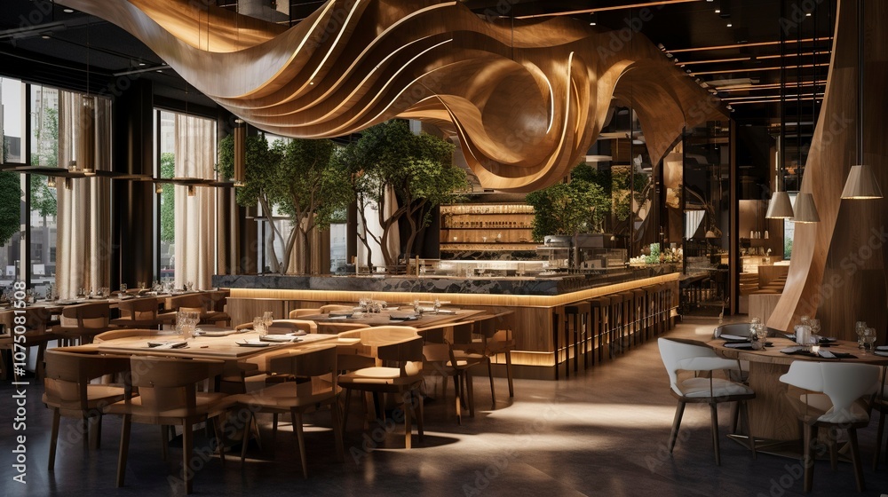 Naklejka premium A photo of a fusion restaurant blending modern