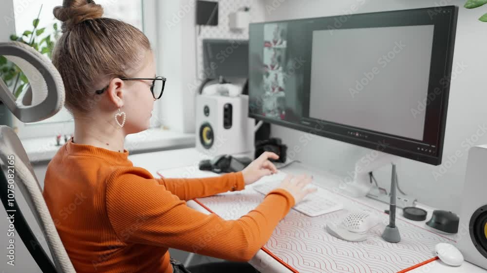 Student learns how to write prompt correctly to control parameters of neural network in process of generating photorealistic image in workplace. Concept prompt engineering new profession, rendering Student learns how to write prompt correctly to control parameters of neural network in process of generating photorealistic image in workplace. Concept prompt engineering new profession, rendering
