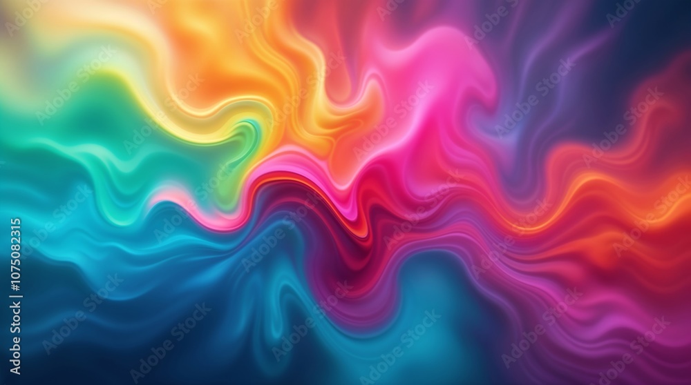 Soft gradient waves in bright, fluid colors Soft gradient waves in bright, fluid colors