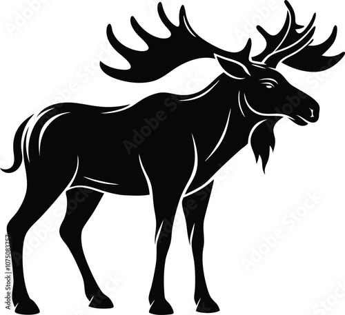 moose silhouette, deer silhouettes vector black  