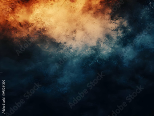 Abstract Background Orange and Blue Smoke