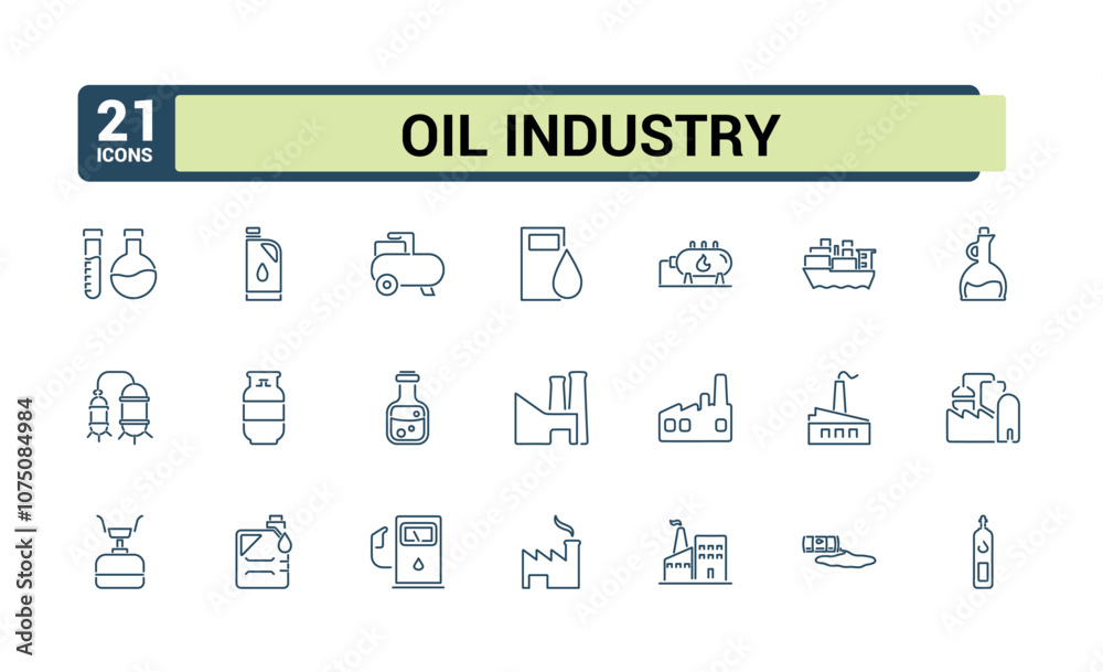 Gas and oil icons set in line style. Featuring energy, petroleum, production, refinery, storage, chemical, oil and more. Simple icon designs. Gas and oil icons set in line style. Featuring energy, petroleum, production, refinery, storage, chemical, oil and more. Simple icon designs.
