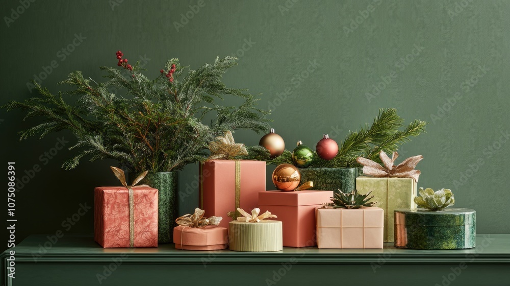 A table filled with colorfully wrapped gifts, showcasing different sizes, shapes, and designs, perfect for a festive celebration. A table filled with colorfully wrapped gifts, showcasing different sizes, shapes, and designs, perfect for a festive celebration.