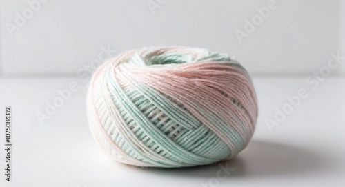 colorful pastel cotton yarn ball of wool.