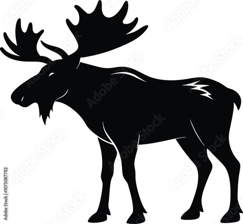 moose silhouette, deer silhouettes vector black  