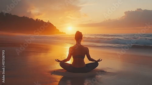 Practice mindfulness by meditating at sunrise on the beach