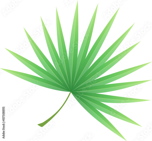 Lush tropical palm leaf isolated on transparent background, perfect for adding a natural and exotic touch to your designs