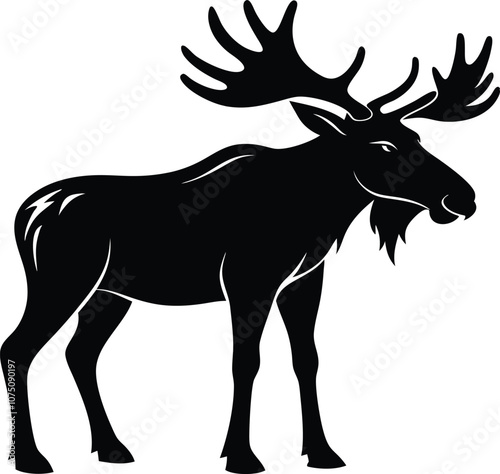 moose silhouette, deer silhouettes vector black  