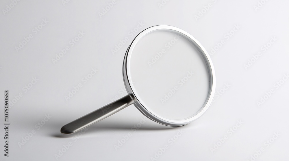 Magnifying Glass on White Background: A Symbol of Discovery and Exploration Magnifying Glass on White Background: A Symbol of Discovery and Exploration