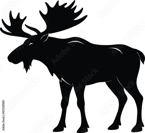 moose silhouette, deer silhouettes vector black  