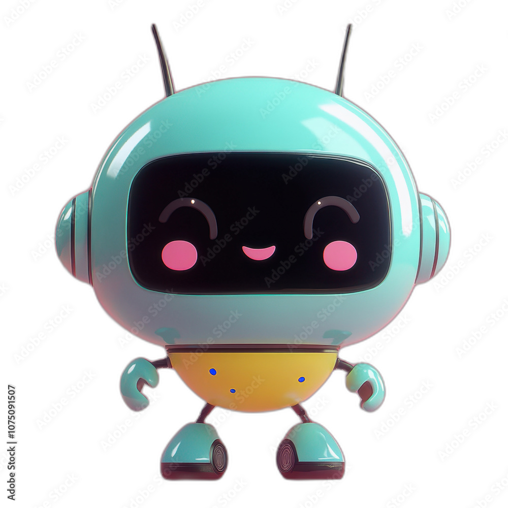 Cute Friendly Robot Character Illustration Cute Friendly Robot Character Illustration