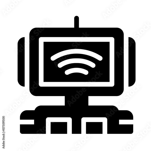 Icon Chatbot With Style Glyph