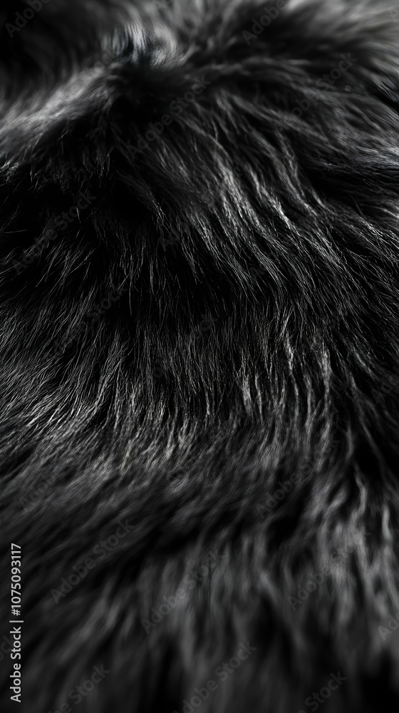 Naklejka premium Photo Dark Soft Fur Texture Background Abstract