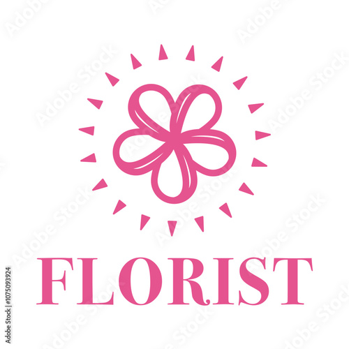 florist flat minimalist logo design