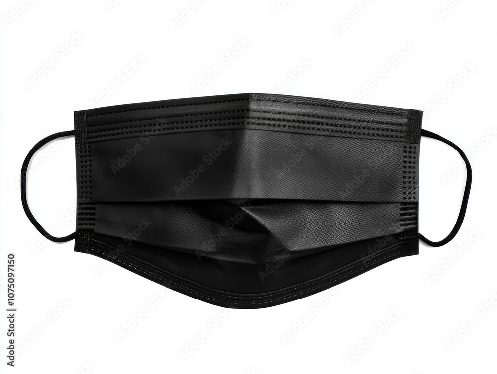 Surgical Mask with Ear Loops, Front View, Isolated on White Background Surgical Mask with Ear Loops, Front View, Isolated on White Background