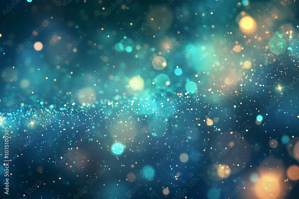 Beautiful abstract glittery background with bokeh, blue and turquoise colors Beautiful abstract glittery background with bokeh, blue and turquoise colors