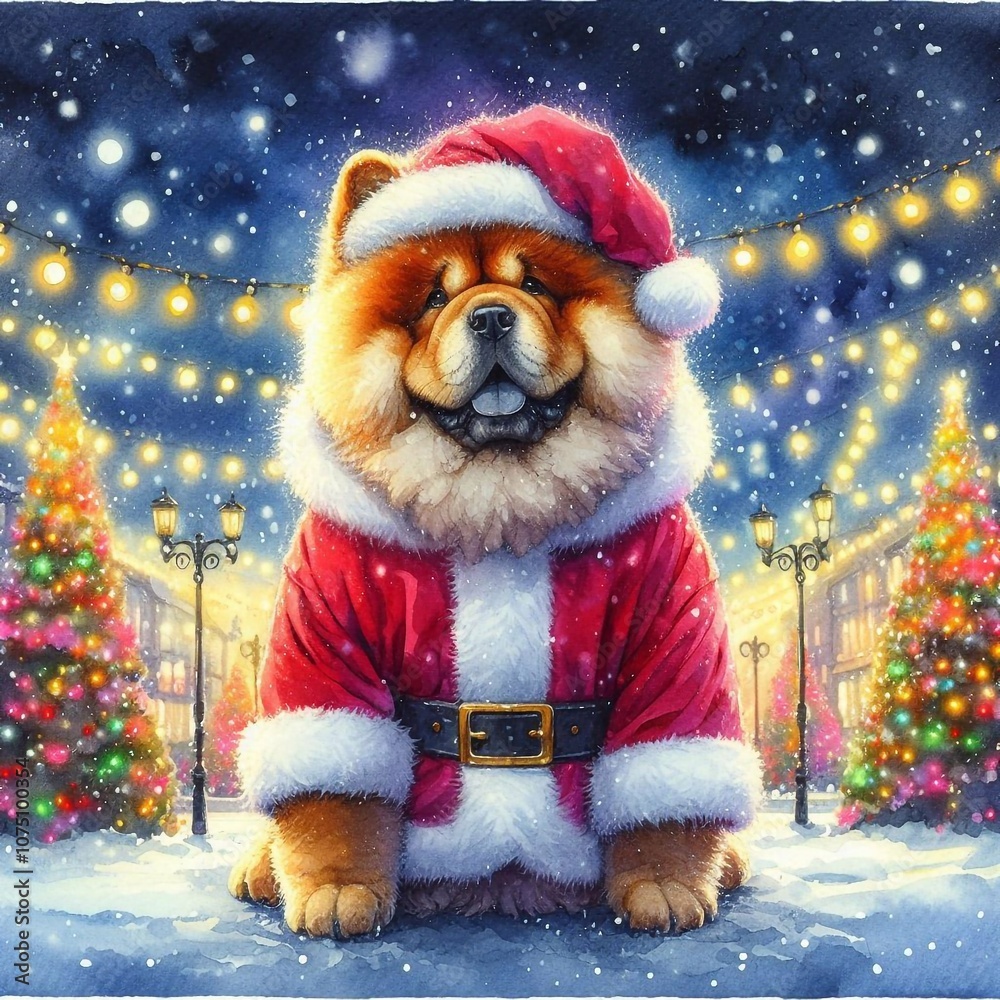 Chow Chow als Weihnachtsmann