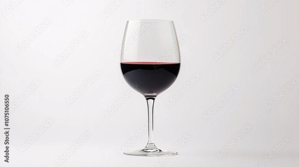 Elegant Glass of Red Wine on a Pristine White Backdrop: A Study in Simplicity and Richness Elegant Glass of Red Wine on a Pristine White Backdrop: A Study in Simplicity and Richness