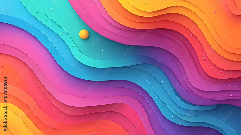 3D Abstract Background - Colorful Wavy Layers 3D Abstract Background - Colorful Wavy Layers