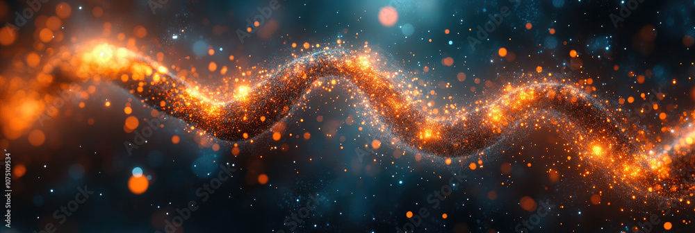 A bright, swirling wave of energy glows with orange and blue hues against a dark backdrop, creating a dynamic visual experience A bright, swirling wave of energy glows with orange and blue hues against a dark backdrop, creating a dynamic visual experience