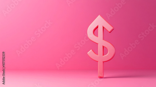 Sales Growth Icon with Dollar Symbol for Finance and Profitability 3D