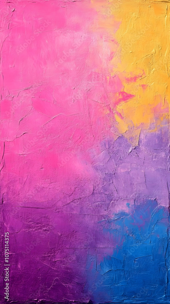 Obraz premium Abstract Background - Pink, Yellow, Purple, Blue Textured Painting