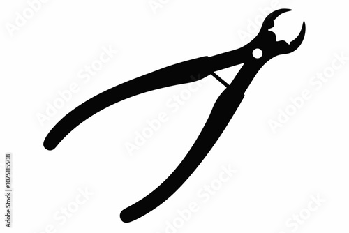 Forceps Icon, Hemostats icon vector, Dental Forceps Silhouette Vector
