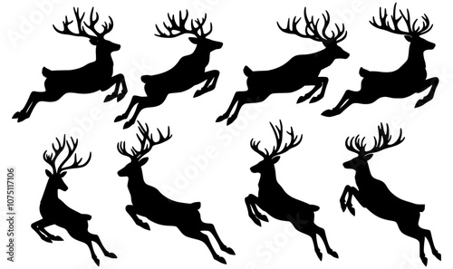 set of Leaping Legends The Reindeer Frolic, Dancing Through Snow The Reindeer's Joyous Leap, Boundless Bliss, Reindeer in MidAir couse it's christmas.
