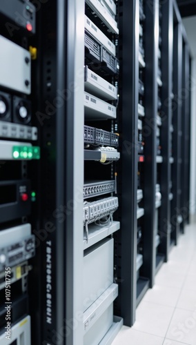 Modern Data Center featuring server racks in a contemporary setting
