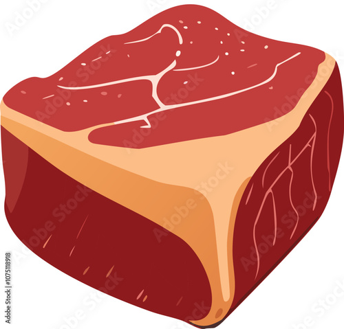 Illustration of meat for cooking on white background.