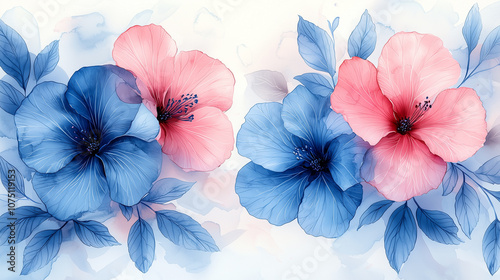 Wallpaper Mural Watercolor pattern featuring soft Torontodigital.ca